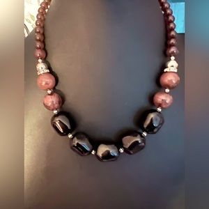 Black and Brown Marvel Stone with Silver Accents.